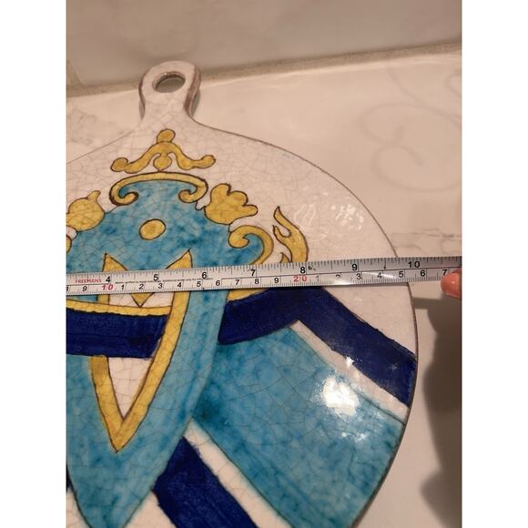 Ravello Pottery Tray Plate 1/1 Geometric Design Italian 10" Kitchen Wall Table - Picture 4 of 7